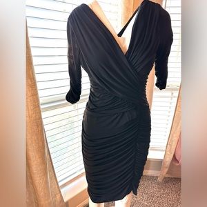BCBG Black Fitted Dress, Size Large